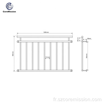 Modèles de balustrade de balcon en acier inoxydable français de vente chaude